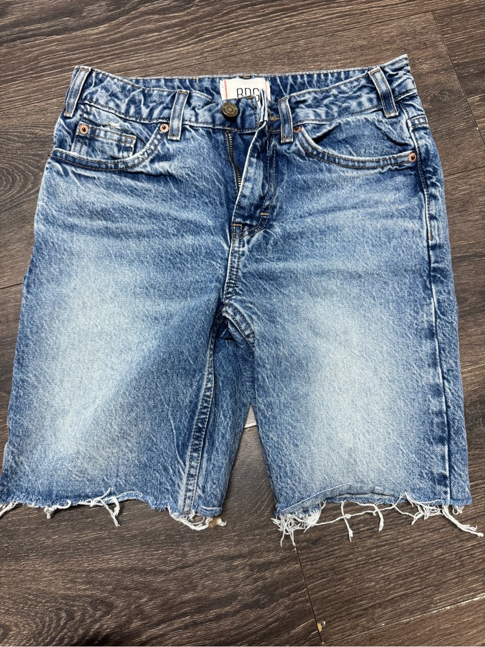 BDG Faded Blue High-Rise Denim Shorts